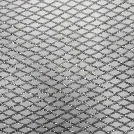 Diamond Pattern Sequins Stretch Mesh Fabric - Polyester Spandex Mesh, Diamond Pattern, 60" Mesh Width, 54" Sequins Width (1 Yard)