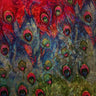 Polyester Spandex Peacock Print Hologram Fabric