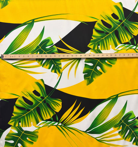 Cotton Poplin Tropical Palm Print Fabric