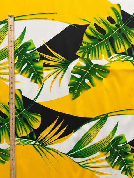 Cotton Poplin Tropical Palm Print Fabric