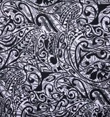 Polynesian Tribal Stems & Leaves Cotton Light Barkcloth Fabric - All Over Design, 36" X 45", 1 Yard