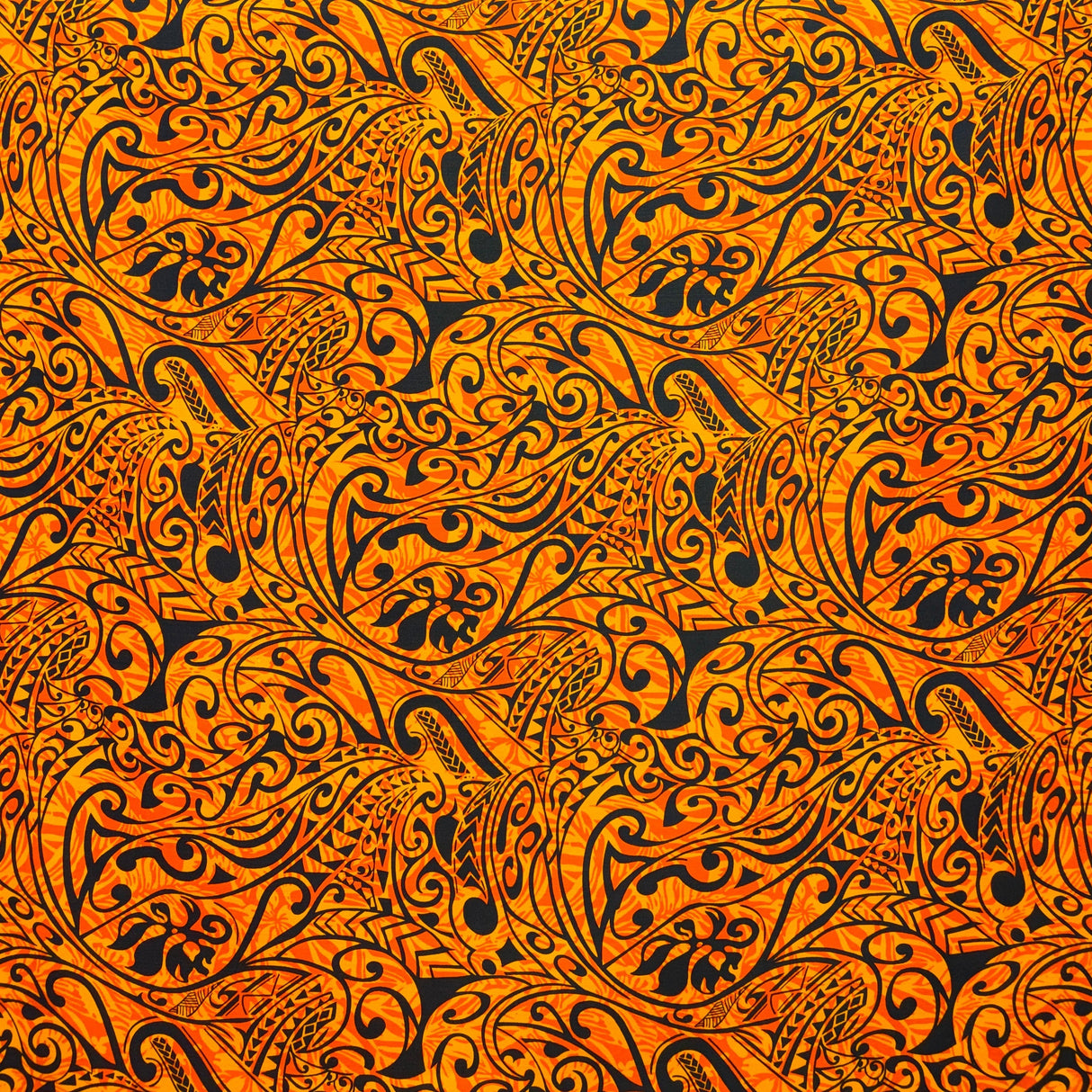 Cotton Barkcloth Polynesian Tribal Stems & Leaves Fabric
