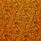 Polynesian Tribal Stems & Leaves Cotton Light Barkcloth Fabric - All Over Design, 36" X 45", 1 Yard