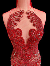 Red Rhinestone Bodice Applique