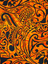 Cotton Barkcloth Polynesian Tribal Stems & Leaves Fabric