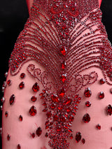 Red Rhinestone Bodice Applique