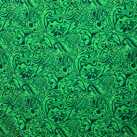 Cotton Barkcloth Polynesian Tribal Stems & Leaves Fabric