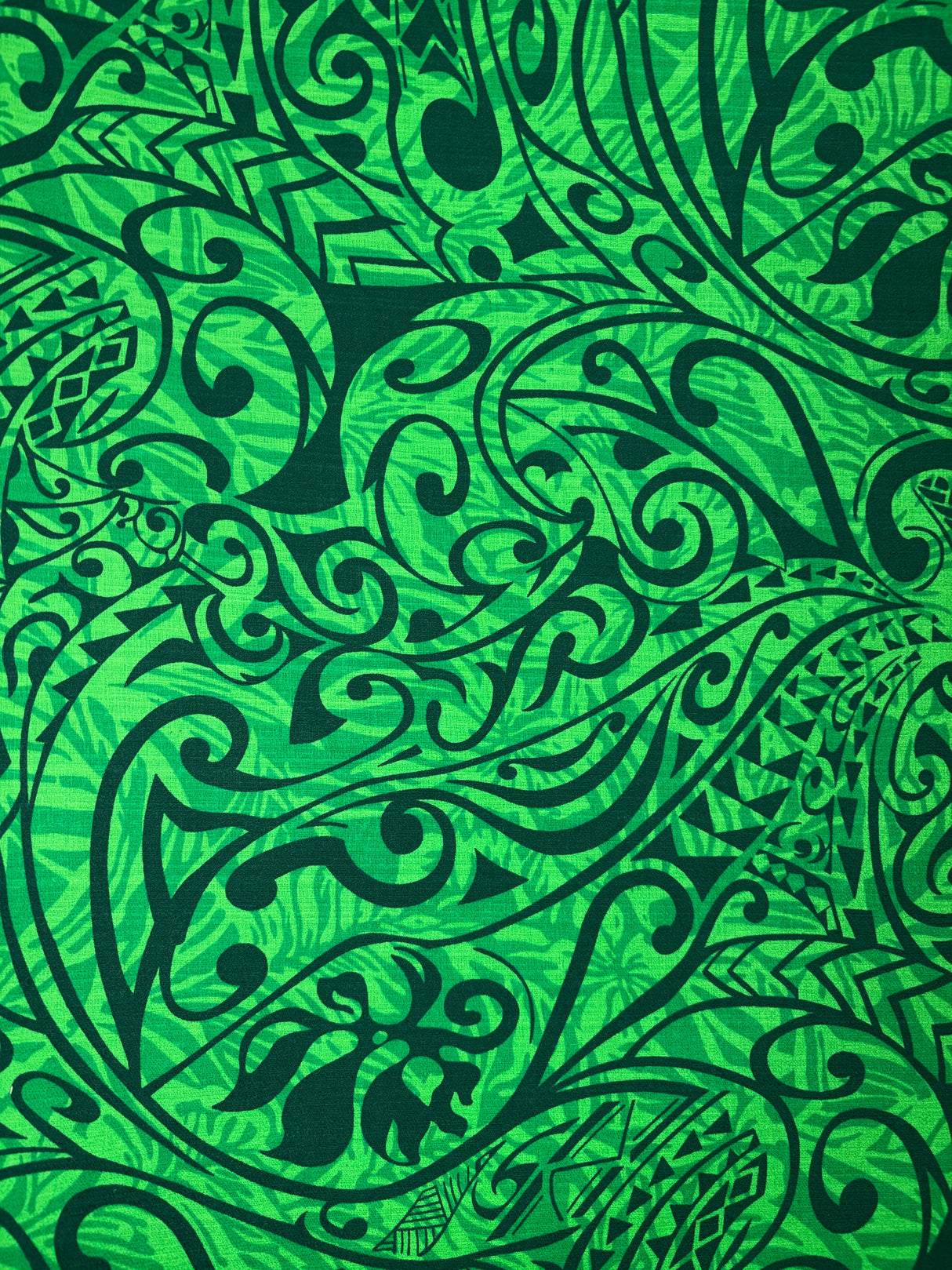 Polynesian Tribal Stems & Leaves Cotton Light Barkcloth Fabric - All Over Design, 36" X 45", 1 Yard