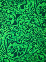 Polynesian Tribal Stems & Leaves Cotton Light Barkcloth Fabric - All Over Design, 36" X 45", 1 Yard