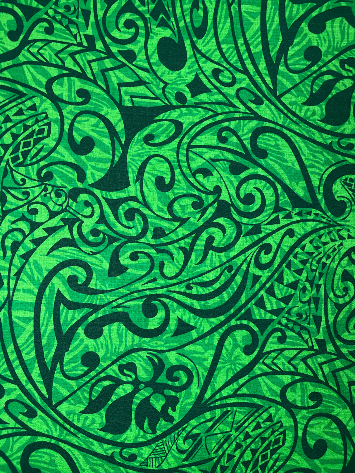 Cotton Barkcloth Polynesian Tribal Stems & Leaves Fabric