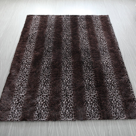 Leopard Cheetah Jaguar Feline Animal Print Faux Fur Fabric - Brown Animal Print, 1" Pile Height (1 Yard)