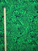 Polynesian Tribal Stems & Leaves Cotton Light Barkcloth Fabric - All Over Design, Mustard/Brown, 36" X 45" (1 Yard)