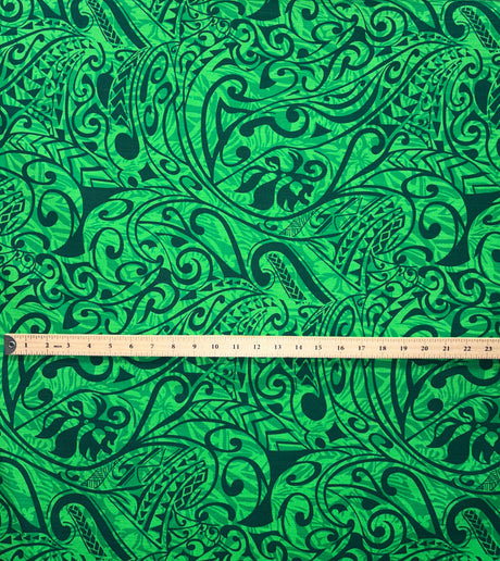 Cotton Barkcloth Polynesian Tribal Stems & Leaves Fabric