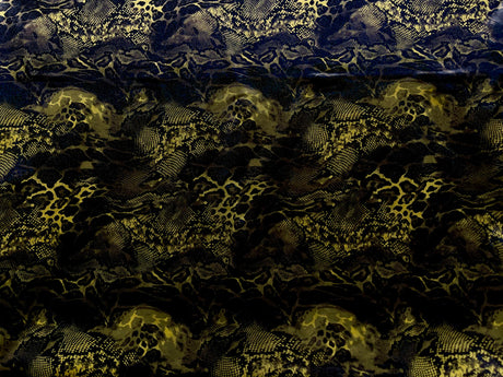 New Holographic Snakeskin Design Foil Nylon Spandex Fabric - Yellow, White, 58 To 60 Inches Wide