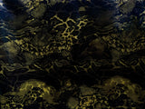 New Holographic Snakeskin Design Foil Nylon Spandex Fabric - Yellow, White, 58 To 60 Inches Wide