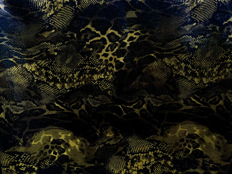 New Holographic Snakeskin Design Foil Nylon Spandex Fabric - Yellow, White, 58 To 60 Inches Wide