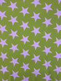 Green And Pink Star Printed Polyester Spandex Fabric - Green And Pink Star Print, 58"/60" Width (1 Yard)