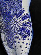 Royal Blue Rhinestone Bodice Applique