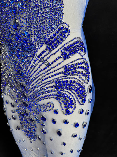 Royal Blue Rhinestone Bodice Applique