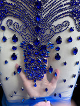 Royal Blue Rhinestone Bodice Applique