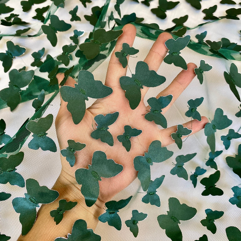 3D Butterfly Lace Hunter Green