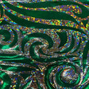 Nylon Spandex Paisley Foggy Foil Fabric
