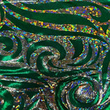 Nylon Spandex Paisley Foggy Foil Fabric