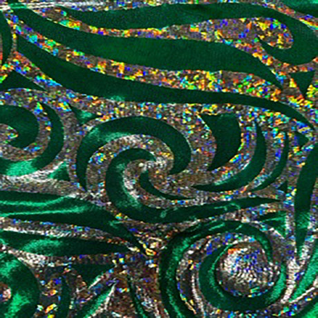 Nylon Spandex Paisley Foggy Foil Fabric