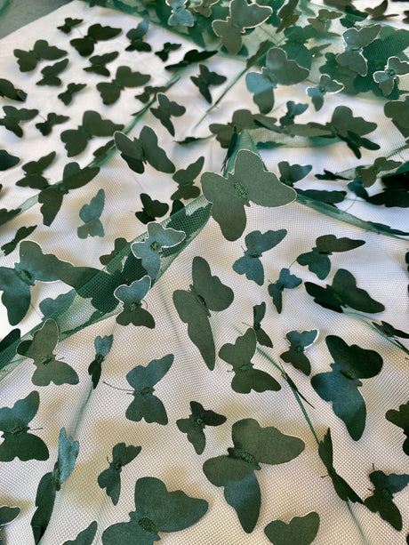3D Butterfly Lace Hunter Green