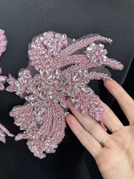 Baby Pink Rhinestone Applique