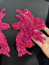 Rhinestone Applique Fuchsia