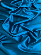 Teal Blue Silky Stretch Satin