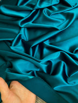 Stretch Satin Teal Green