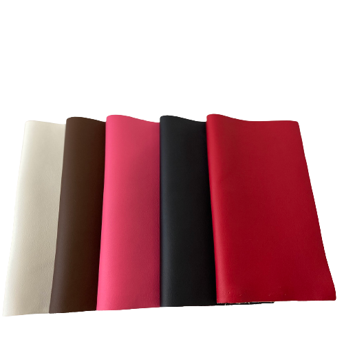 Faux Leather Apparel Fabric with Suede Backing