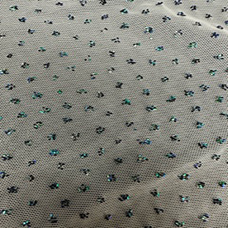 Nylon Spandex Power Mesh Caviar Glitter Fabric