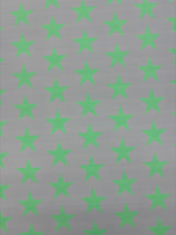 Lilac And Green Star Printed Spandex Fabric - Lilac And Green Star Print, 58"/60" Width (1 Yard)