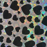 Nylon Spandex Heart Foil Metallic Fabric