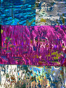 Multicolored Lava Swirls Under Beautiful Colored Foil Polyester Spandex Fabric - Turquoise, Fuchsia, Silver, Foil Print, 58 To 60 Inches Wide