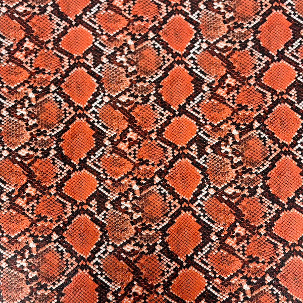 1 Yard Caicos Snake Skin Faux Leather Vinyl Fabric 100% PVC