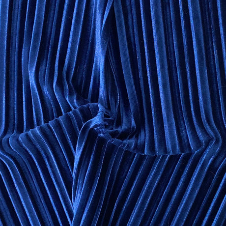 Pleated Stretch Velvet Spandex Fabric - 4-Way Stretch, 58" Width (1 Yard)