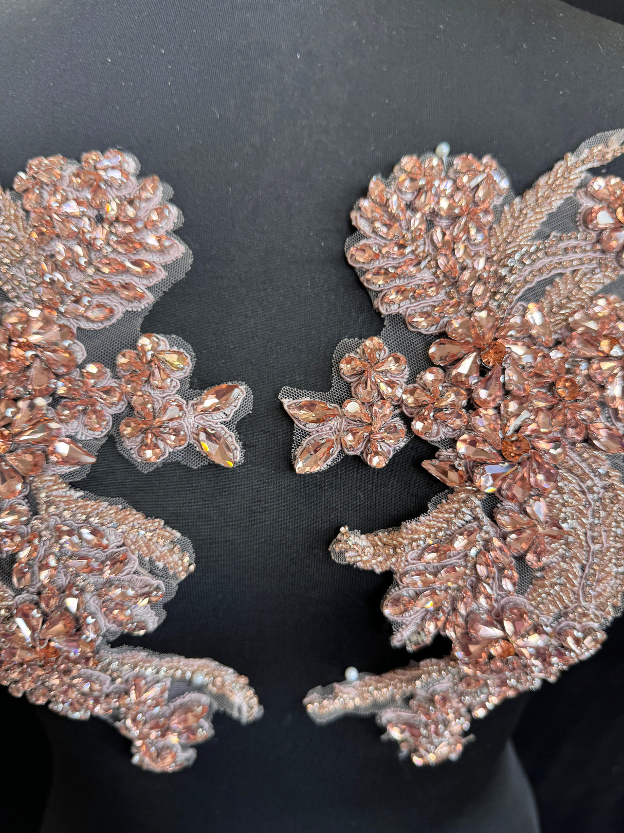 Blush Pink Rhinestone Applique