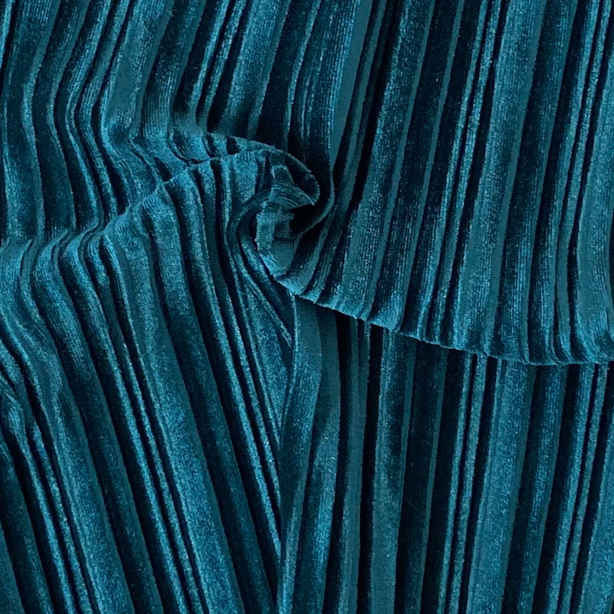 Pleated Stretch Velvet Spandex Fabric - 4-Way Stretch, 58" Width (1 Yard)