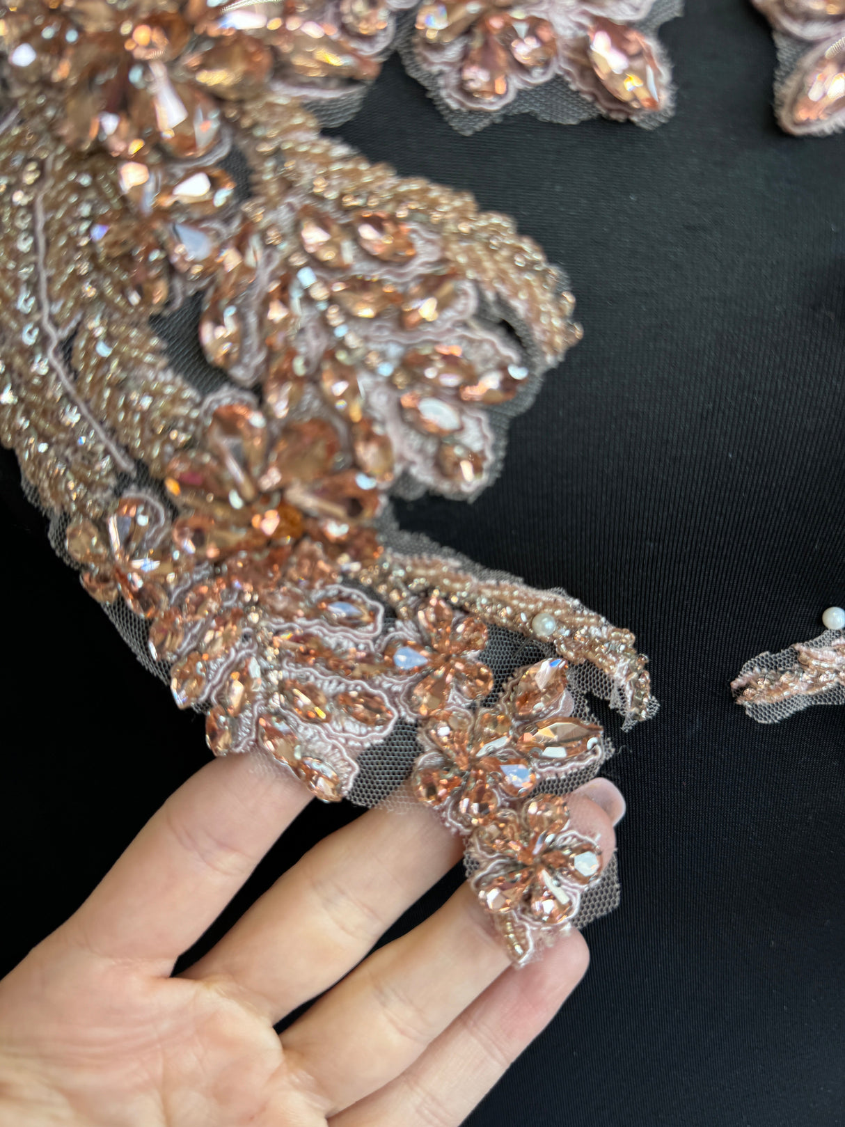 Blush Pink Rhinestone Applique