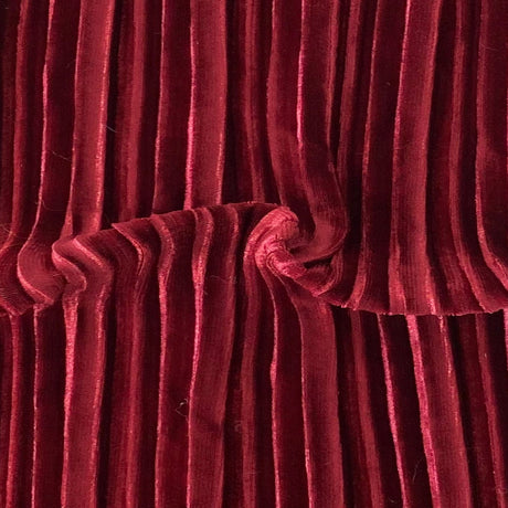 Pleated Stretch Velvet Spandex Fabric - 4-Way Stretch, 58" Width (1 Yard)
