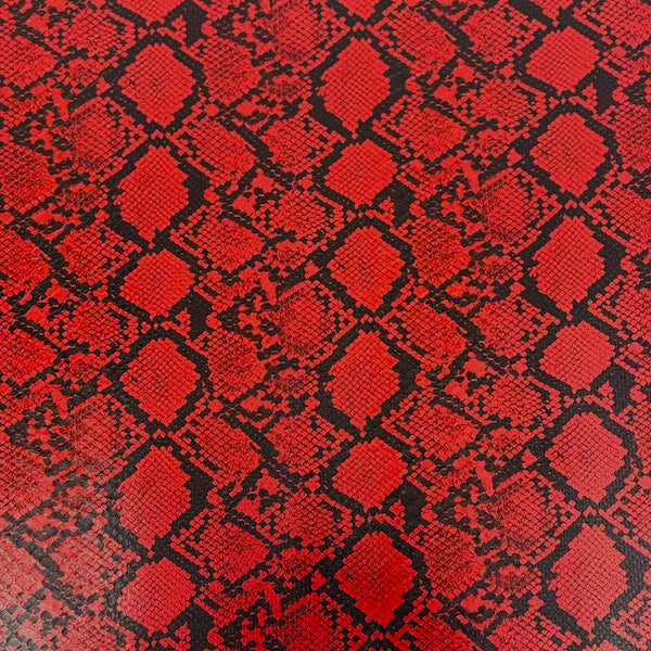 1 Yard Caicos Snake Skin Faux Leather Vinyl Fabric 100% PVC