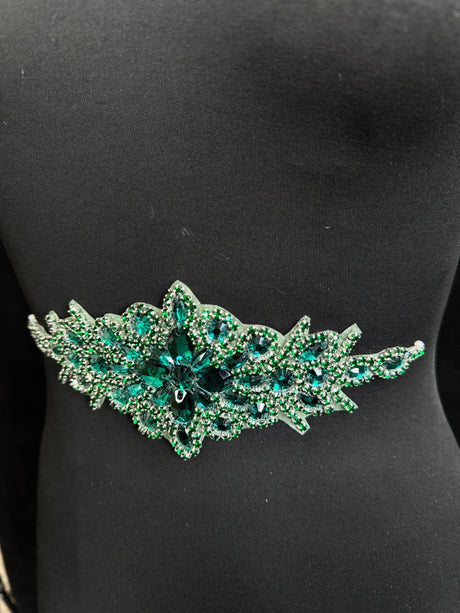Emerald Green Rhinestone Applique