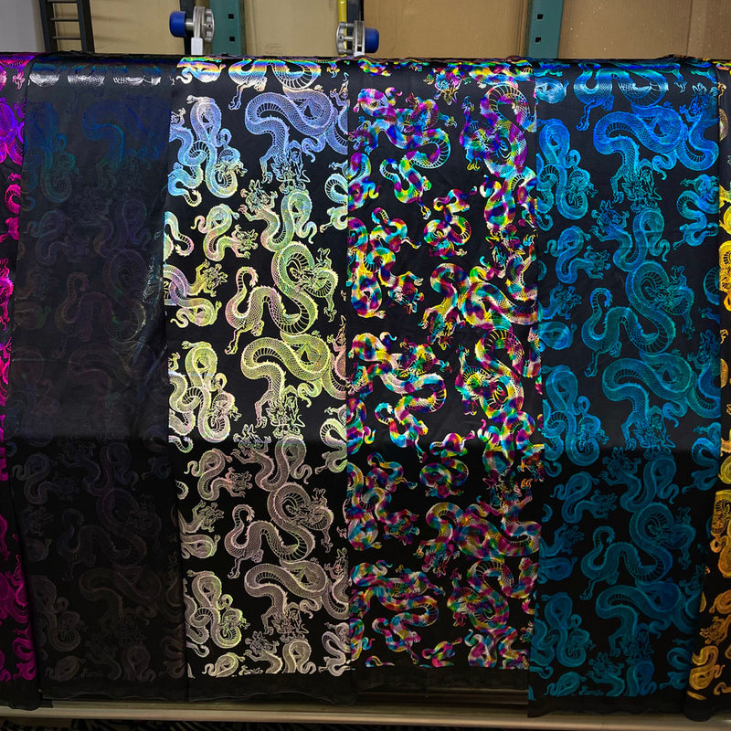 Dragon Empire Poly Spandex Foil Fabric - Shiny Reflective Holographic, 58"/60" Wide