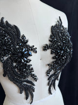 Black Rhinestones Applique