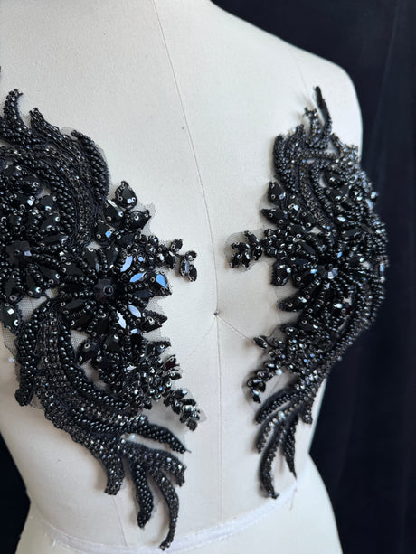 Black Rhinestones Applique