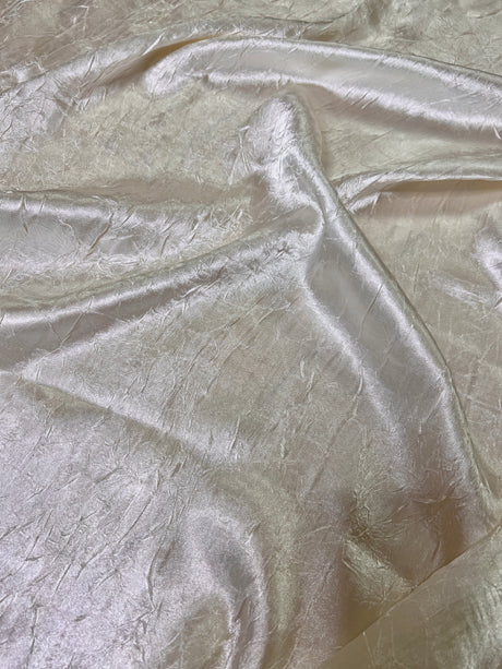 Ivory Crinkle Satin